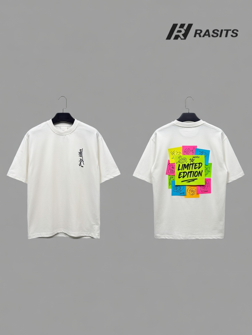 Juicy Vibes – Abstract Patchwork T-Shirt