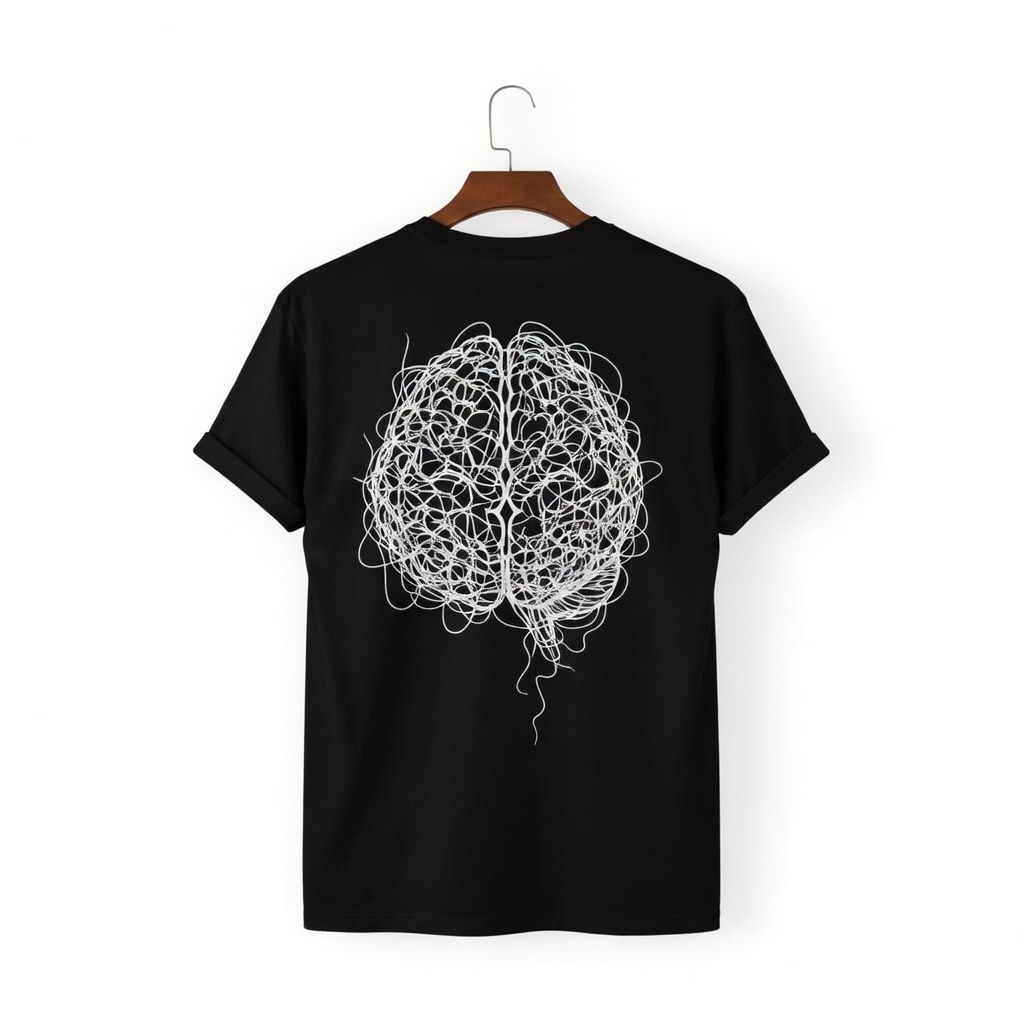 Too Many Thoughts – Overthinker Club Black T-Shirt 3