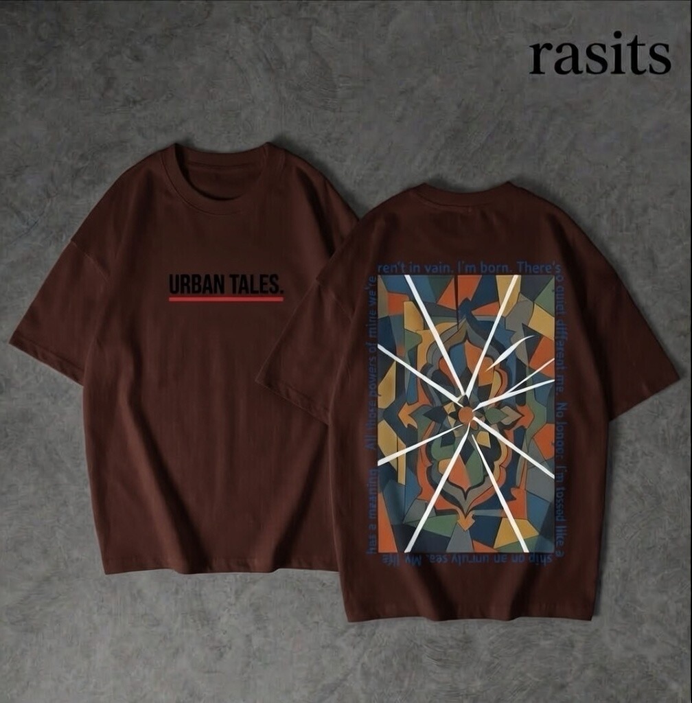 "Urban Tales" Premium Drop Shoulder – Geometric Art Series 3