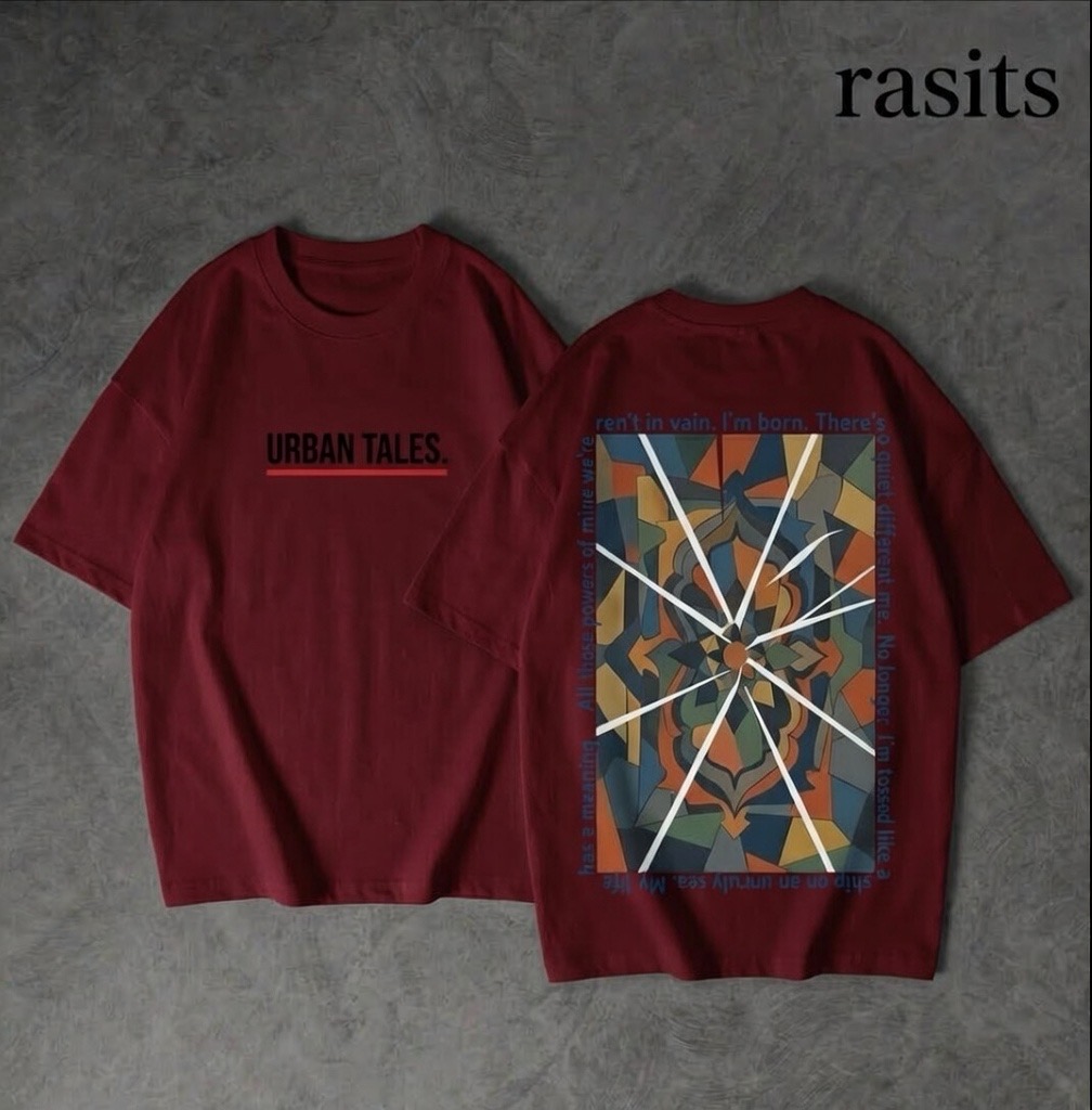 "Urban Tales" Premium Drop Shoulder – Geometric Art Series 4