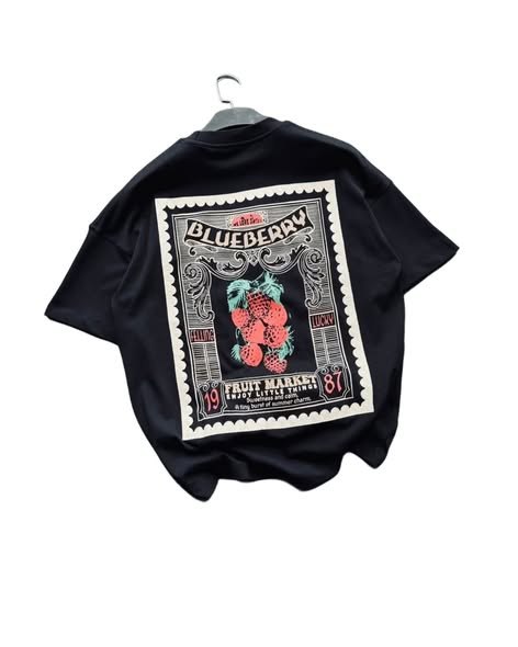 Unisex Fresh Vibe Drop – 180+ GSM Blueberry Edition Oversized Tees 2