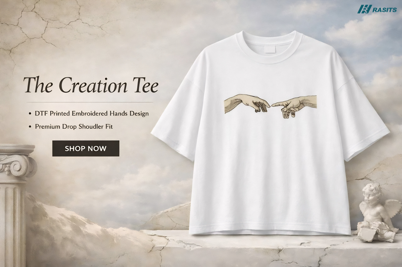 The Creation Tee – Unisex 180+ GSM Drop Shoulder T-Shirt 2