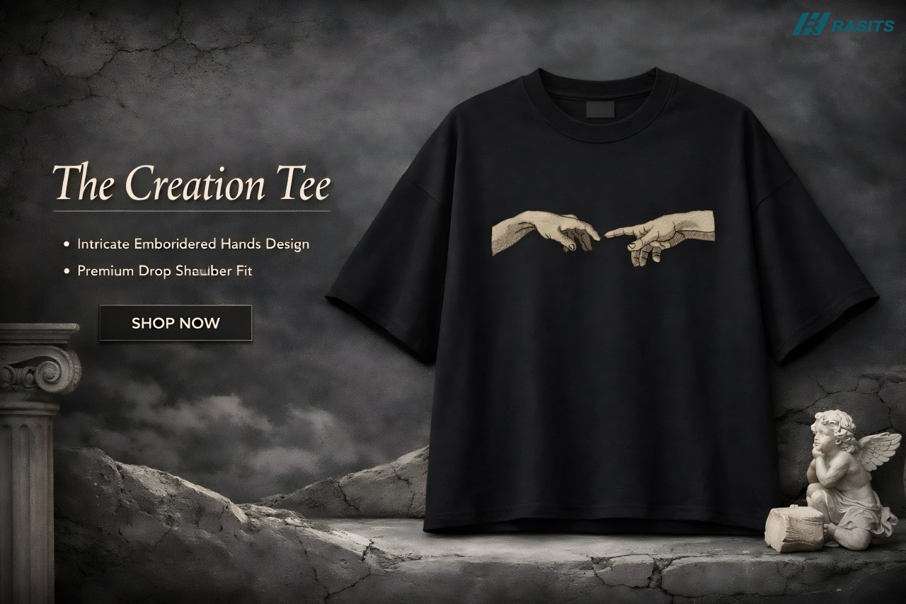 The Creation Tee – Unisex 180+ GSM Drop Shoulder T-Shirt 3