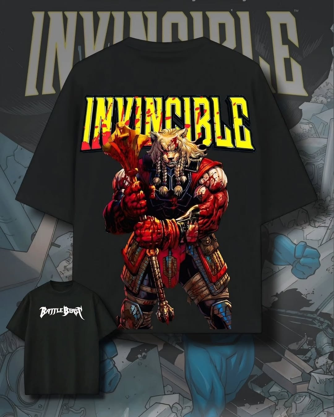Invincible Collection – 180+ GSM Drop Shoulder Graphic Tees 9