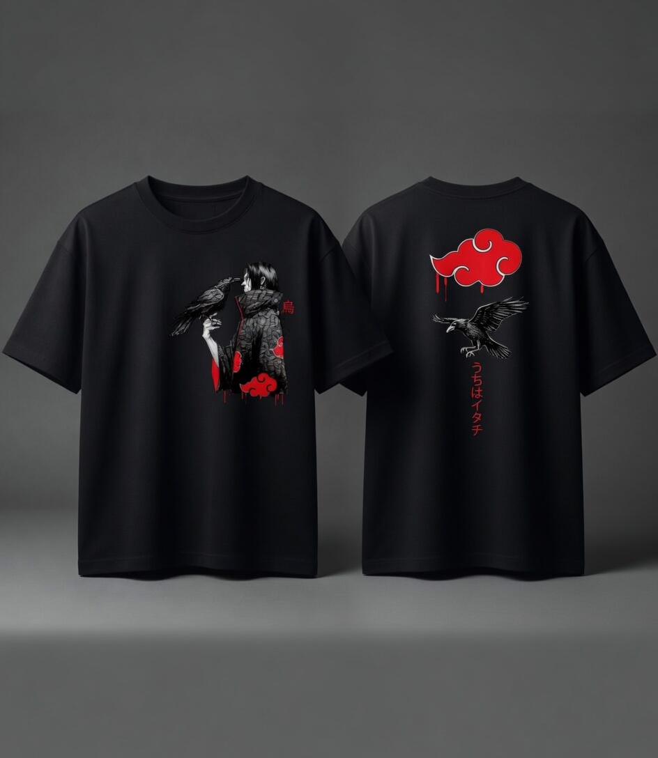 Akatsuki Legacy Collection – 180+ GSM Itachi & Crow Graphic Tees 2