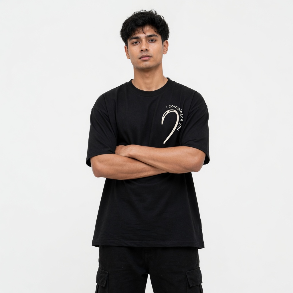 Half Heart Couple Combo – 180+ GSM Oversized Matching Tees 3