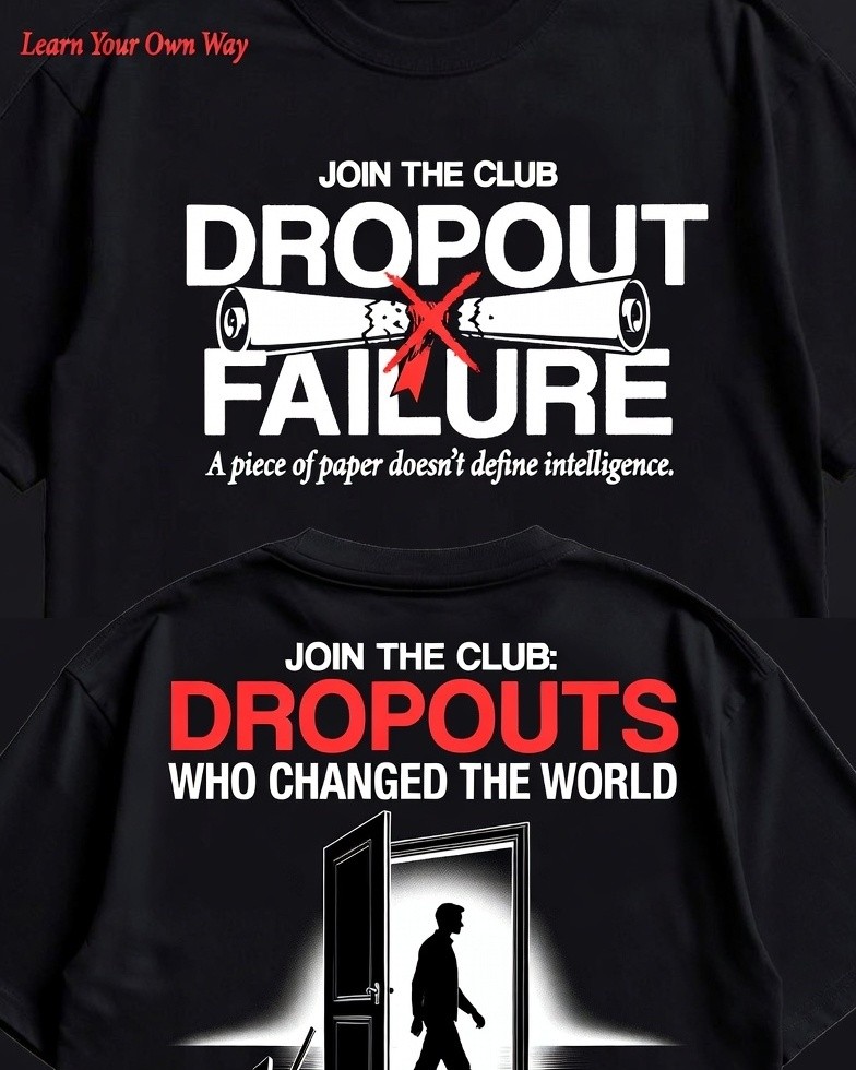 "Dropout Club Tee – 180+ GSM" – Redefine Success 2