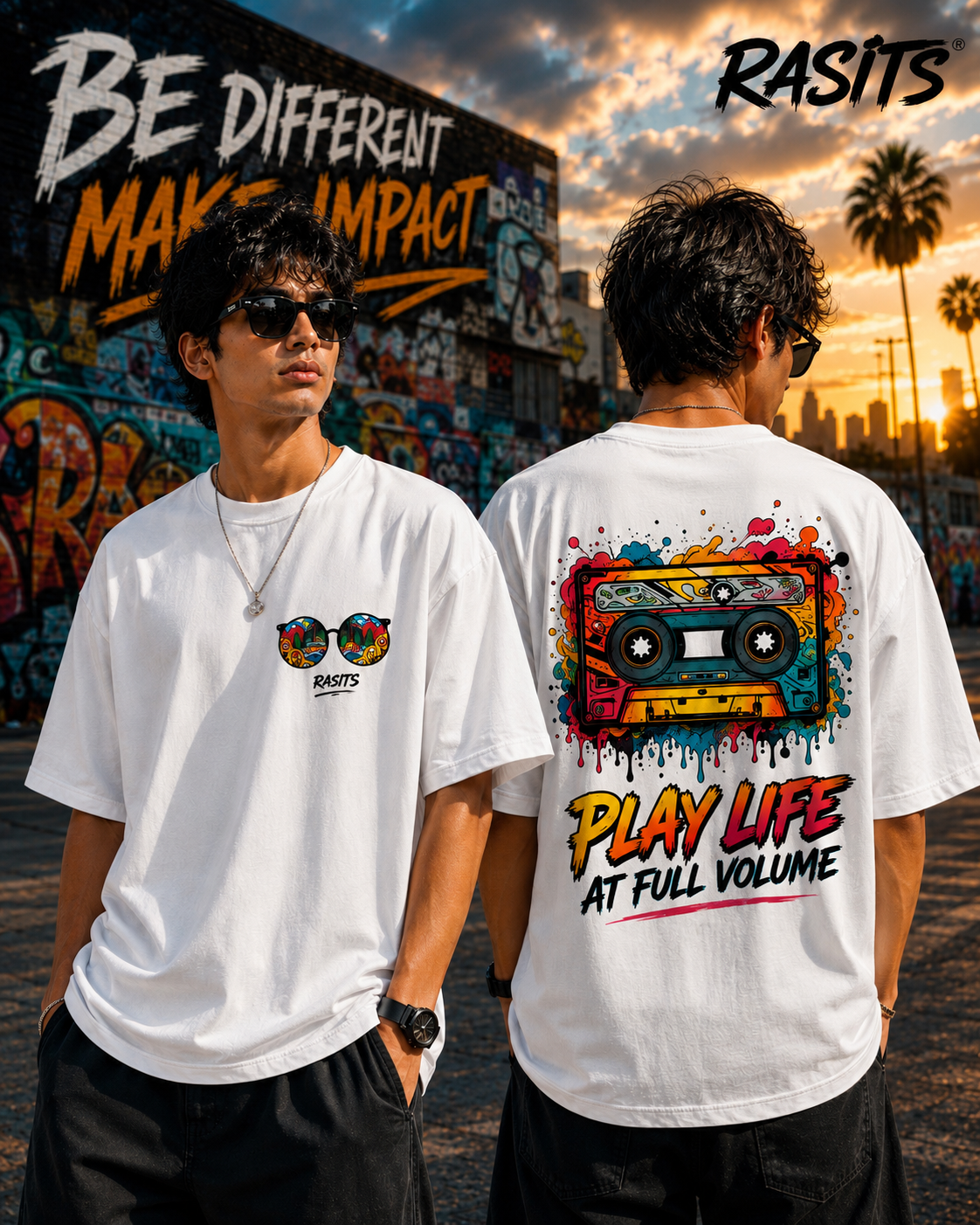 "Retro Volume" Oversized Streetwear T-Shirt 2