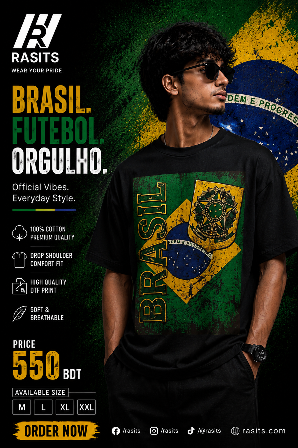"Football Nations Collage Tee – 220 GSM Interlock" – Wear Your Pride in Comfort 2