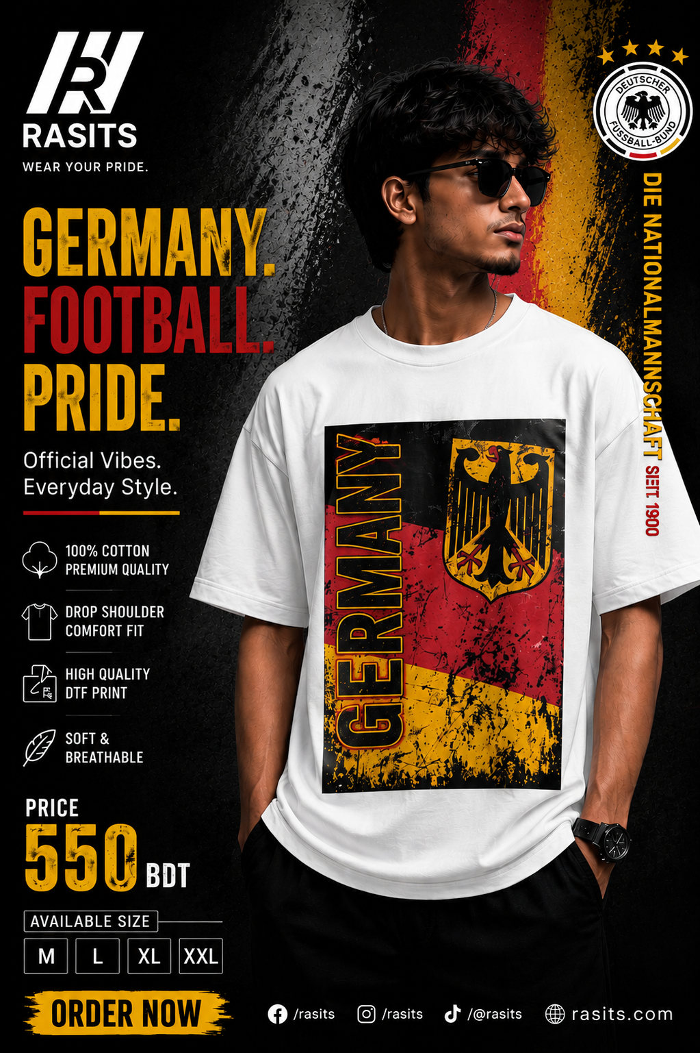 "Football Nations Collage Tee – 220 GSM Interlock" – Wear Your Pride in Comfort 6