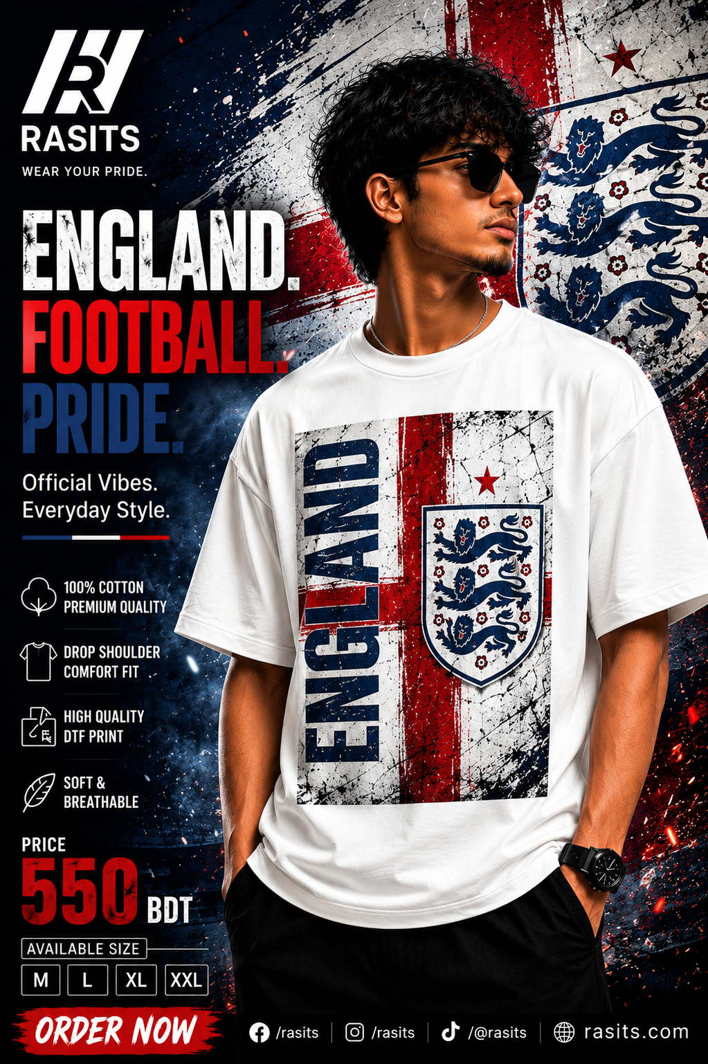 "Football Nations Collage Tee – 220 GSM Interlock" – Wear Your Pride in Comfort 9