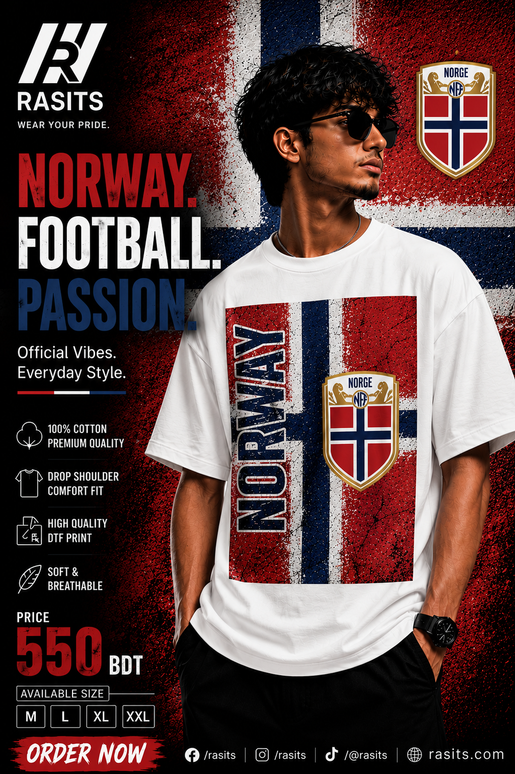 "Football Nations Collage Tee – 220 GSM Interlock" – Wear Your Pride in Comfort 10