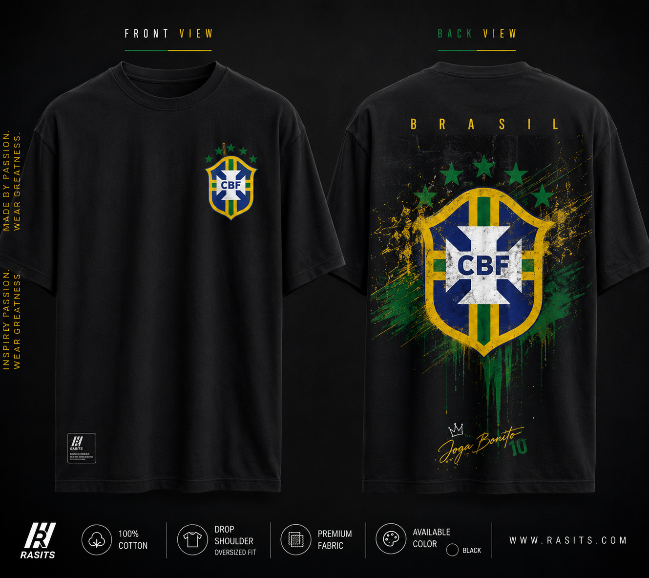 Brasil CBF Jersey Tee – 220 GSM Interlock 2